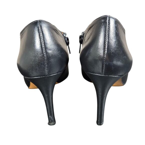 Coach Seneca Shoes Womens Size 6.5 Black Leather Booties Heels Zip Dressy - Picture 9 of 14
